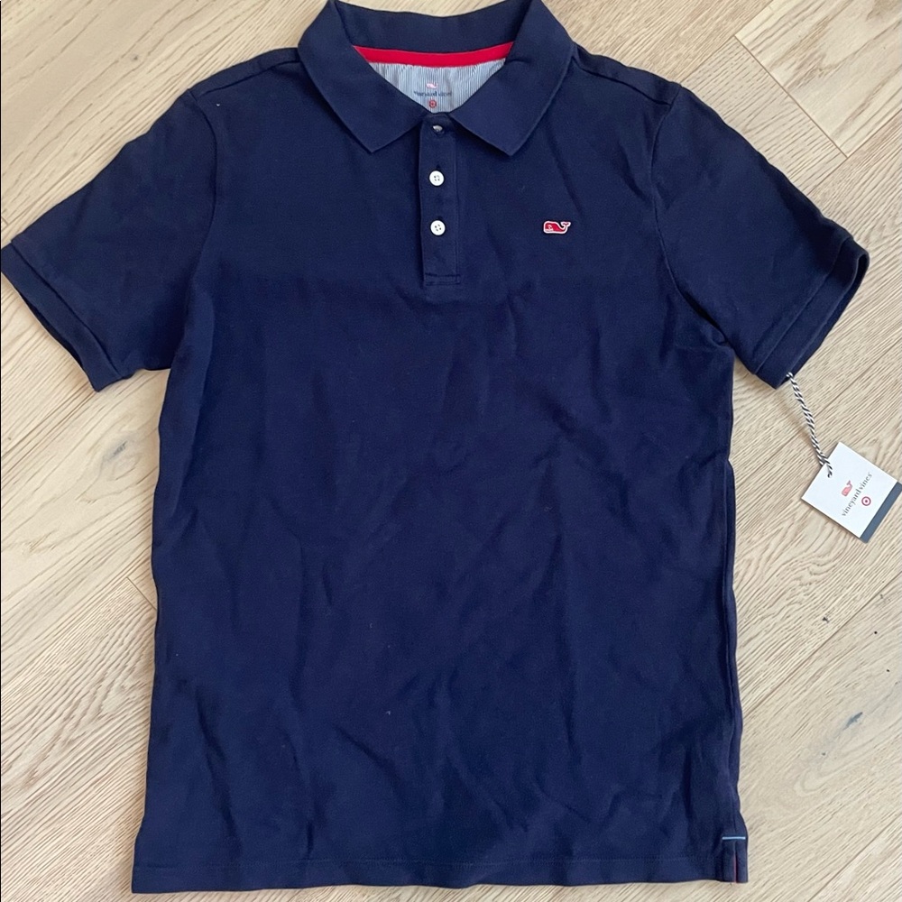 Vineyard Vines boys navy pique polo
